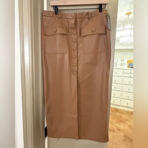 Heartloom Women’s Skirt faux leather Camel color SZ L
